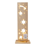 "Étoiles" en bois de bois à LED, en bois naturel avec des LED fixes, décoration de Noël pour l'extérieur