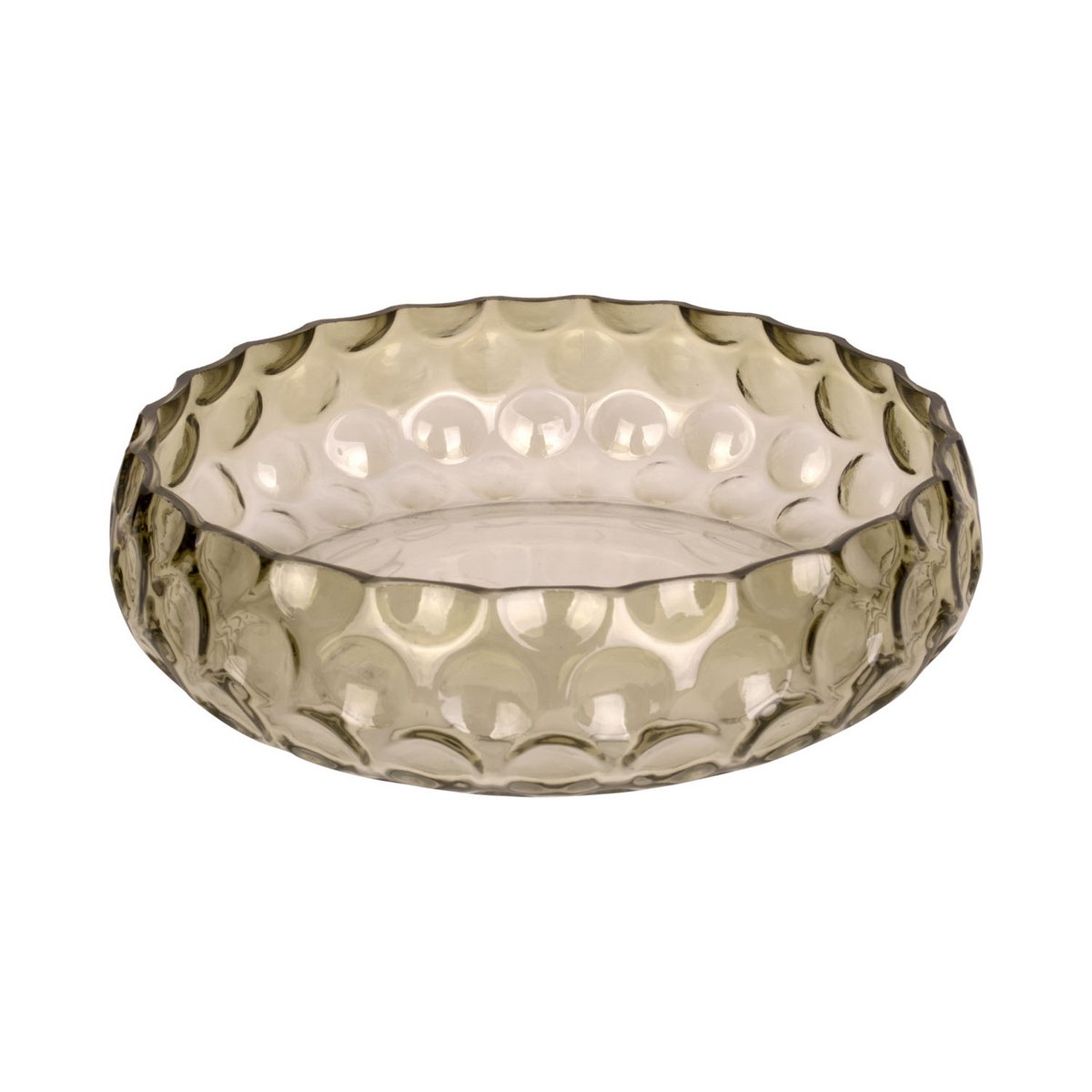 Bol Moucheté Grand en verre marron chocolat sur table