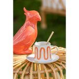 Assiette J-Line Curve en porcelaine orange vue de dessus
