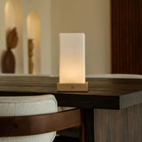 Lampe de table rechargeable en bois marron clair Zayn
