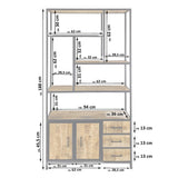 Etagère bibliothèque sur pied 98x190x36cm structure métal Liverpool