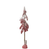 Sapin de Noël rouge J-Line avec grandes baies en plastique, décoratif et élégant.