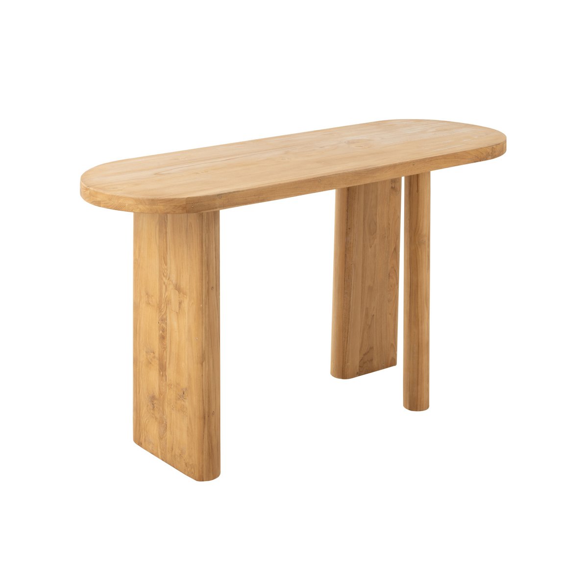 Table J-Line en bois de teck naturel - vue de face