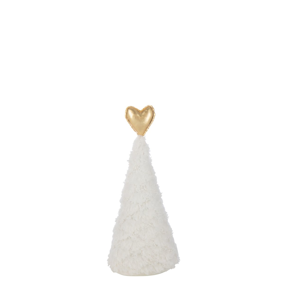 Arbre de Noël Golden Heart en polyester blanc et or, décoration élégante pour les fêtes
