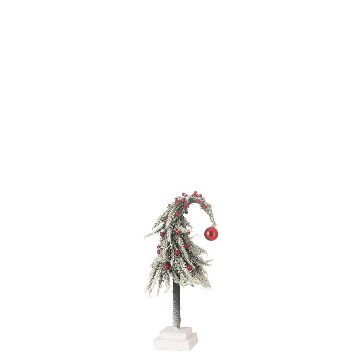 Vue latérale du Chapeau de Sapin de Noël J-Line en plastique vert neige et rouge