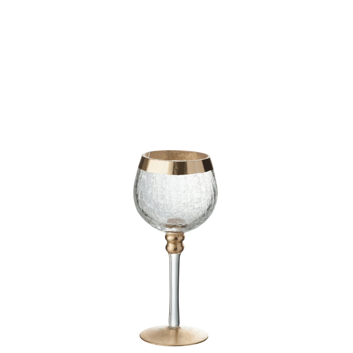 Bol Crackelé en Verre Transparent et Or - Détail du motif