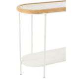 Console Épicéa et métal blanc dans un salon moderne