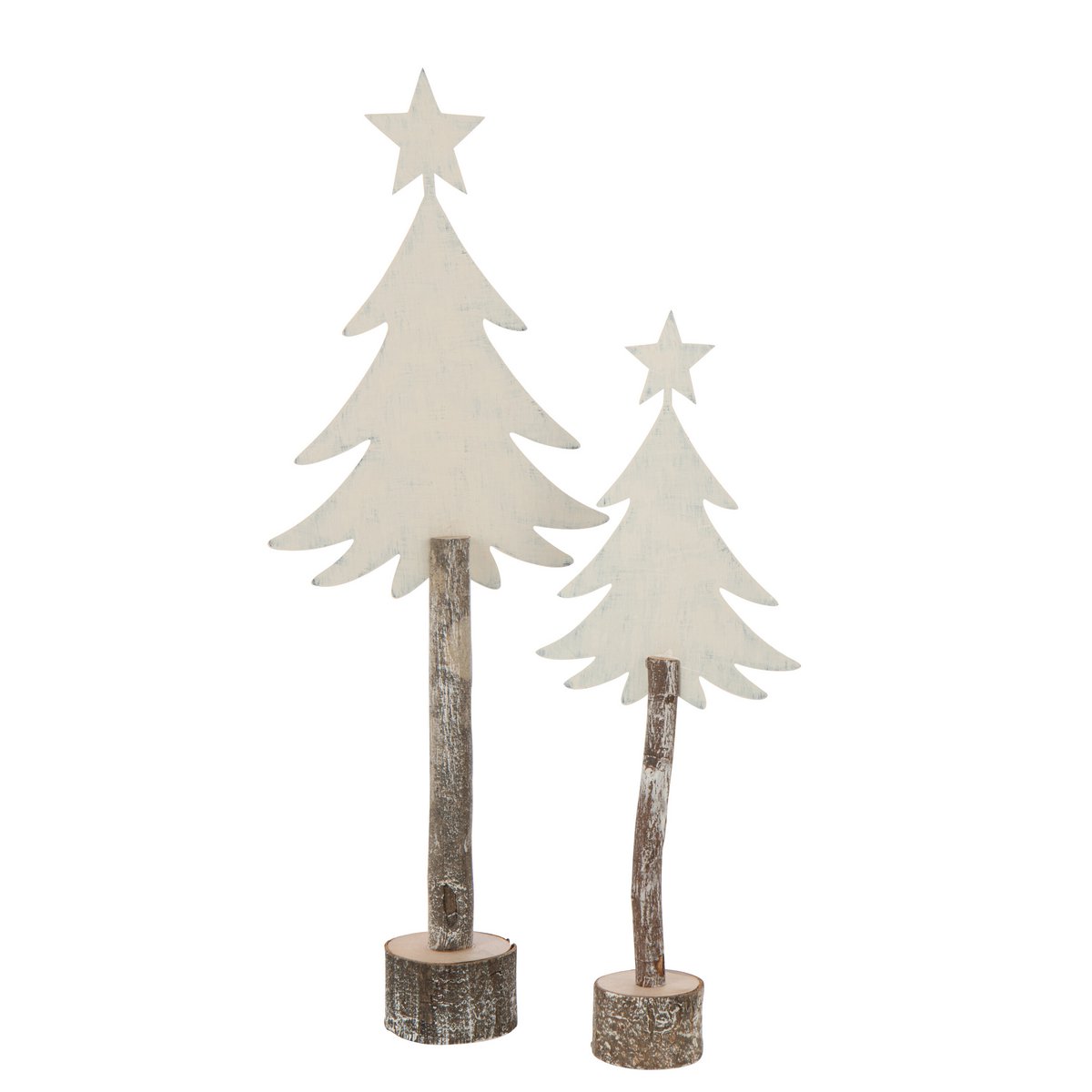 Détail du sapin de Noël J-Line, finition en fer et bois