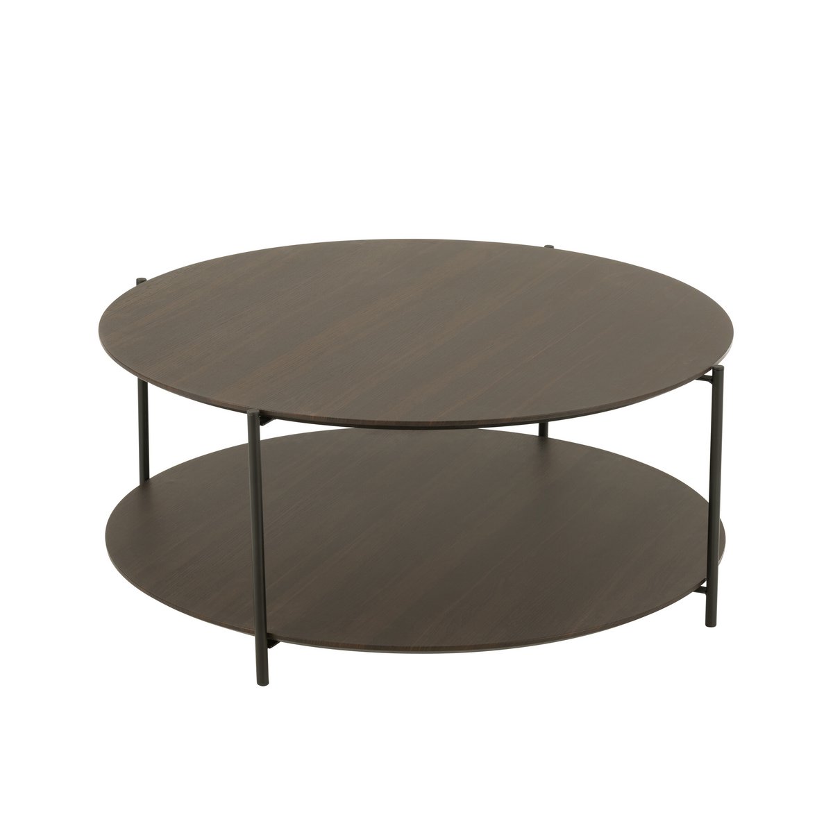 Table basse J-Line avec accessoires décoratifs, mise en scène élégante.