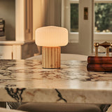 Lampe de table rechargeable marron clair Margaux