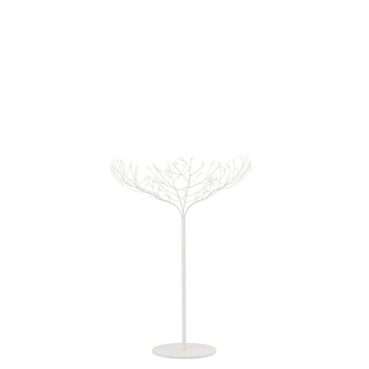 Arbre décoratif J-Line en métal blanc, vue de face