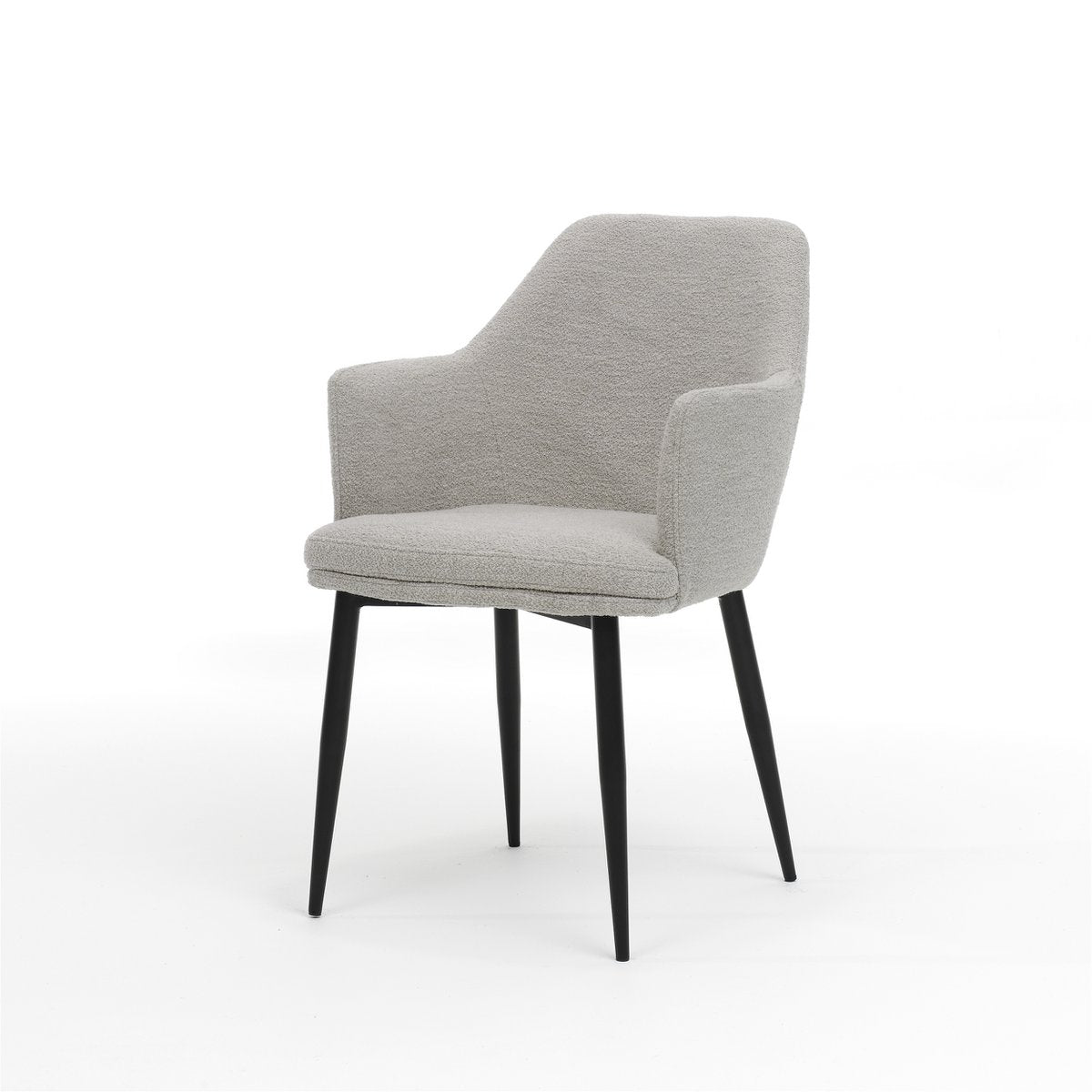 Fauteuil Calvin Teddy Naturel avec structure noire, vue avant