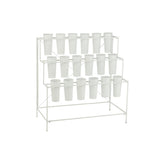 Jardinière J-Line en métal blanc vue de face, design moderne