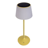 Lampe de batterie solaire "Emmi" 38 cm de haut, parapluie Ø 13 cm, métal en plastique jaune et blanc, pour la zone extérieure, cct.
