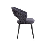 Chaise de salle à manger Wave Tressée | Anthracite