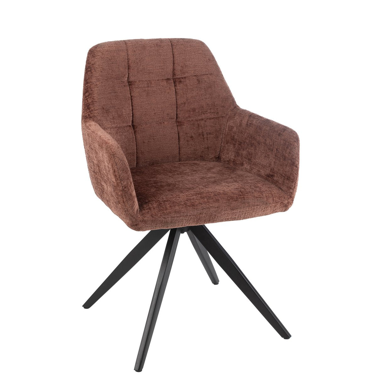 Chaise Louna en métal marron, vue de face