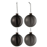 Boule de Noël J-Line en verre noir, présentation élégante sur fond neutre
