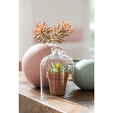 Vase bol rose J-Line, décoré avec des fleurs, ambiance moderne