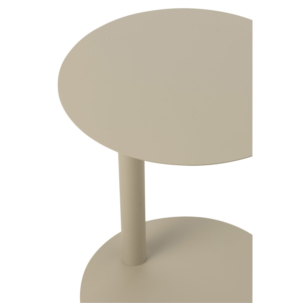 Table d'Appoint Ronde J-Line en Métal Beige avec accessoires