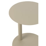 Table d'Appoint Ronde J-Line en Métal Beige avec accessoires