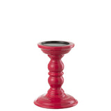 Chandelier J-Line en mangohout fuchsia, vue de face