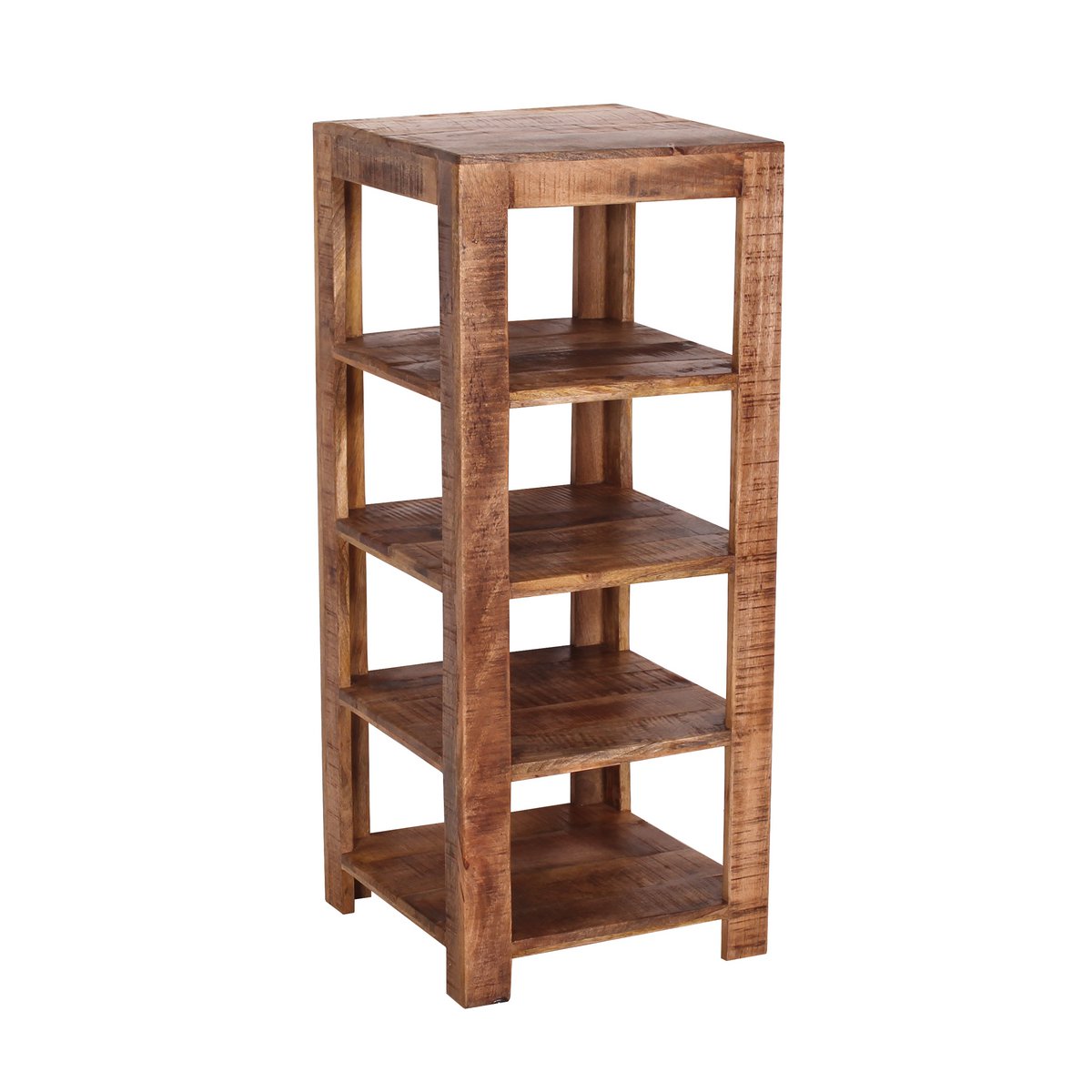 Étagère en bois de manguier dans un intérieur moderne