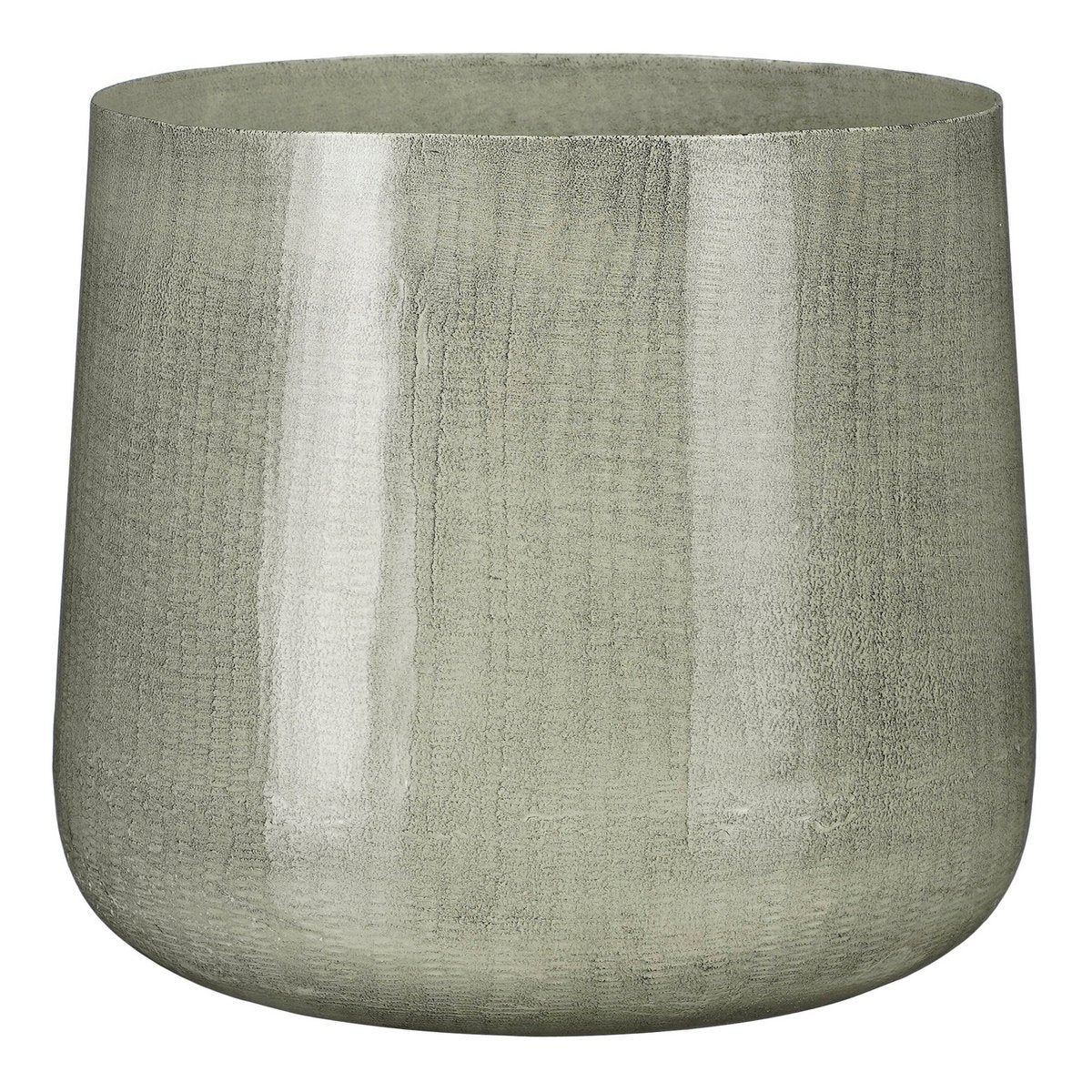 Pot de fleurs intérieur Benson gris clair avec un design industriel élégant.