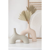 Vase Camille J-Line en aluminium beige, vue de face