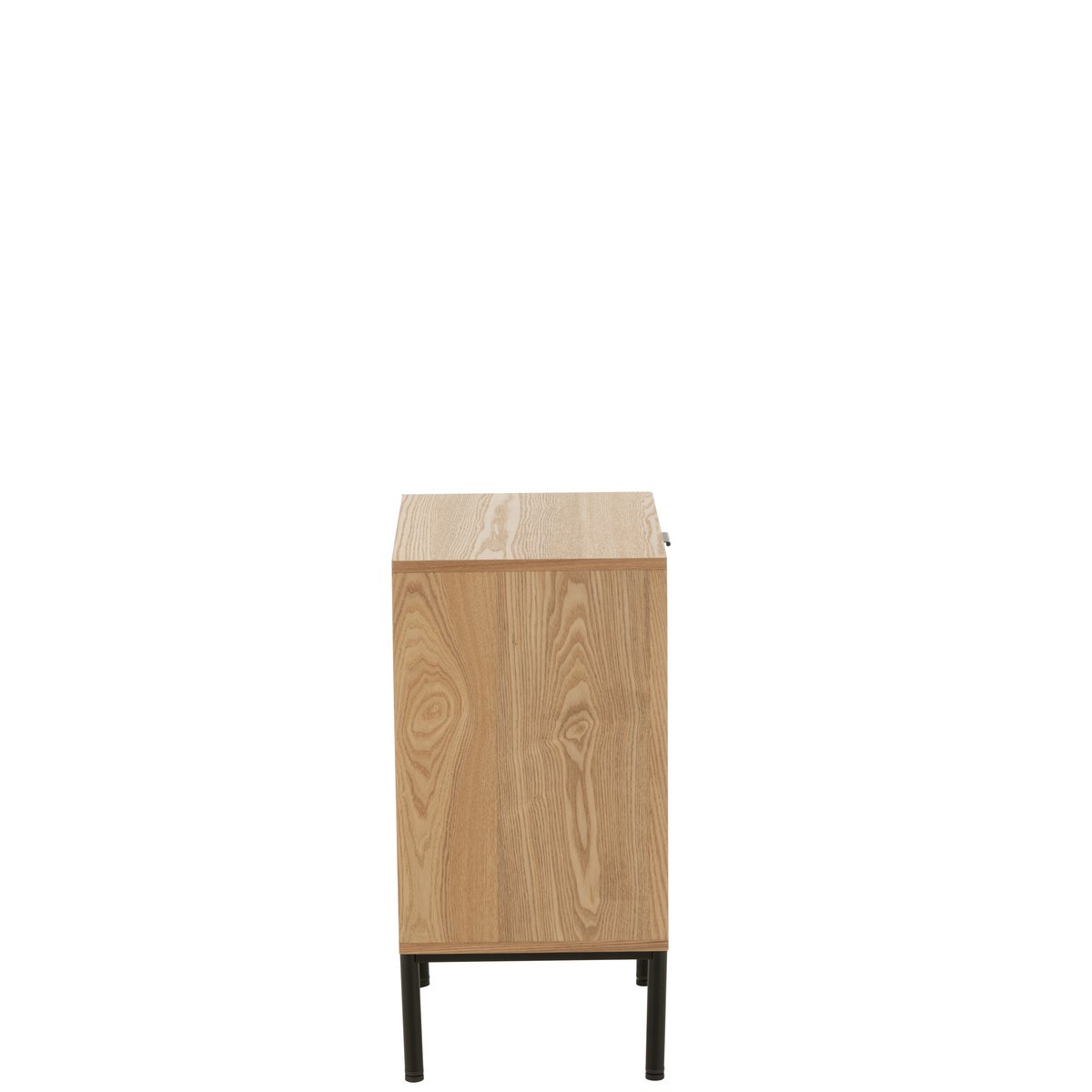 Détail du design carré de la table de chevet J-Line