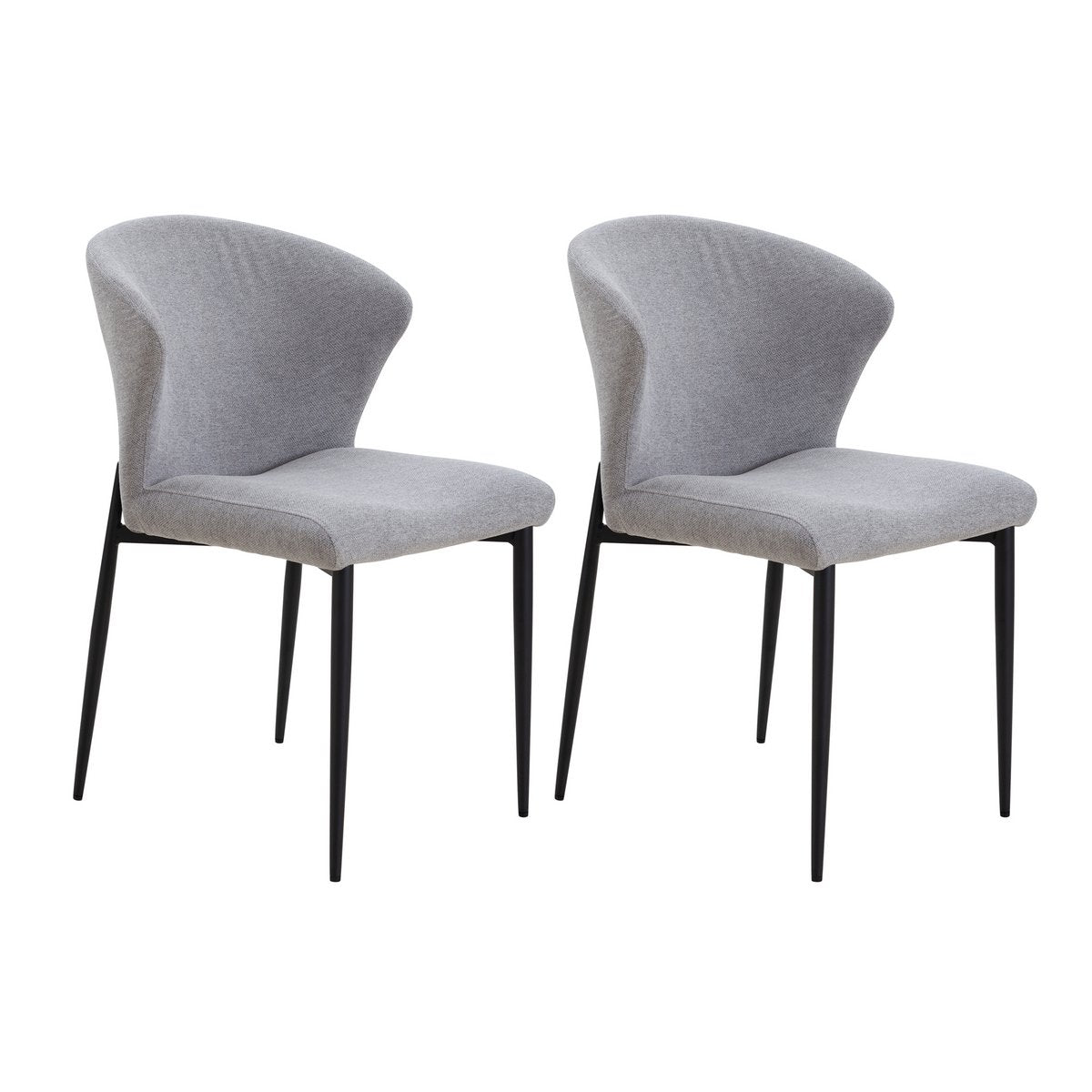 Lot de 2 chaises scandinaves grises avec structure métallique