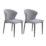 Lot de 2 chaises scandinaves grises avec structure métallique