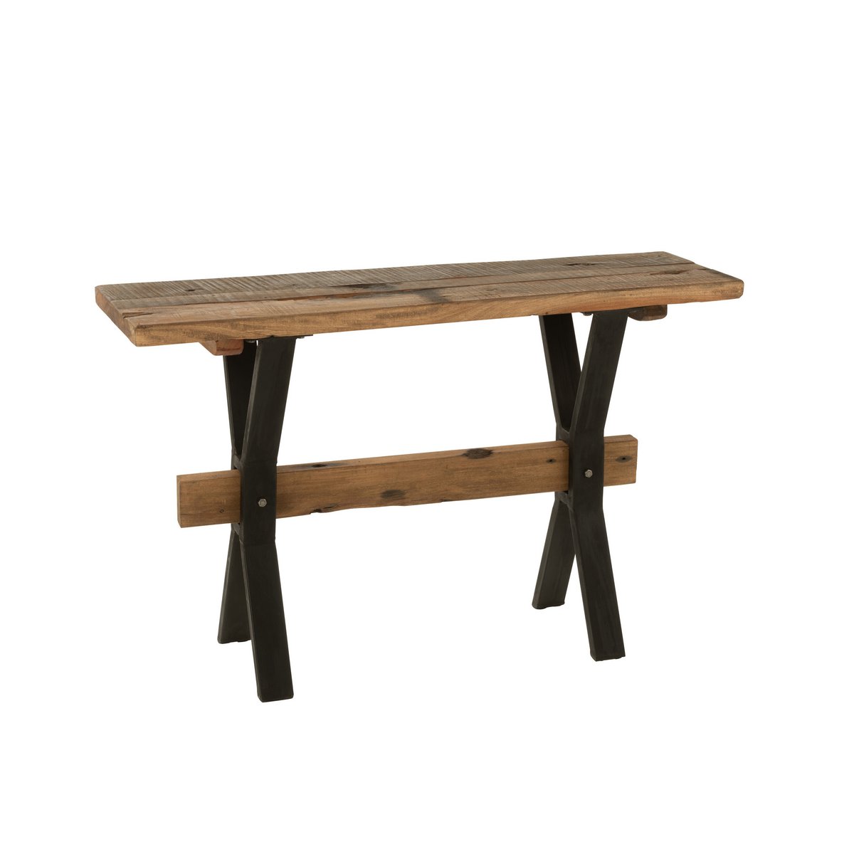 Console J-Line Bois Vieilli Marron avec vue d'ensemble du design