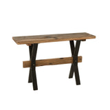 Console J-Line Bois Vieilli Marron avec vue d'ensemble du design