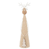 Renne Déco Teddy J-Line en métal et bois beige, vue de face