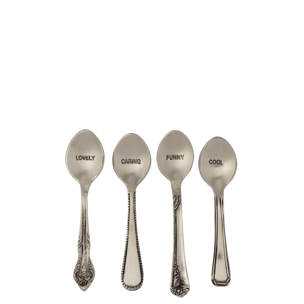 Lot de 4 cuillères J-Line - Finition brillante et style raffiné