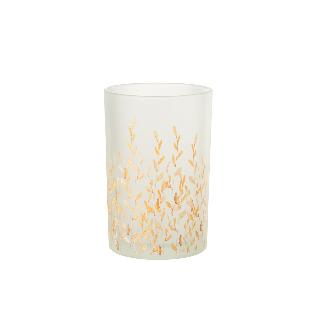 Lanterne Sally J-Line en verre orange et transparent, vue de face