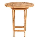 Table Oviedo en teck naturel sur un patio élégant