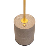 Lampe de table de batterie "seta" gris de 30 cm de haut en métal et en béton, avec une LED fermement construite