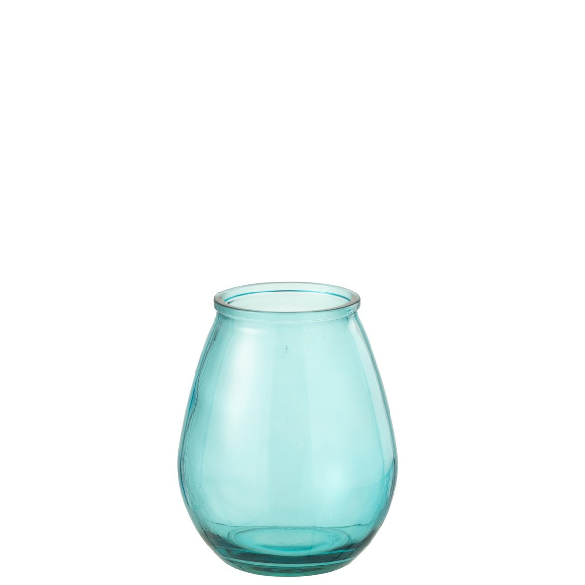 Vase Oeuf en verre aqua de J-Line, design moderne et élégant