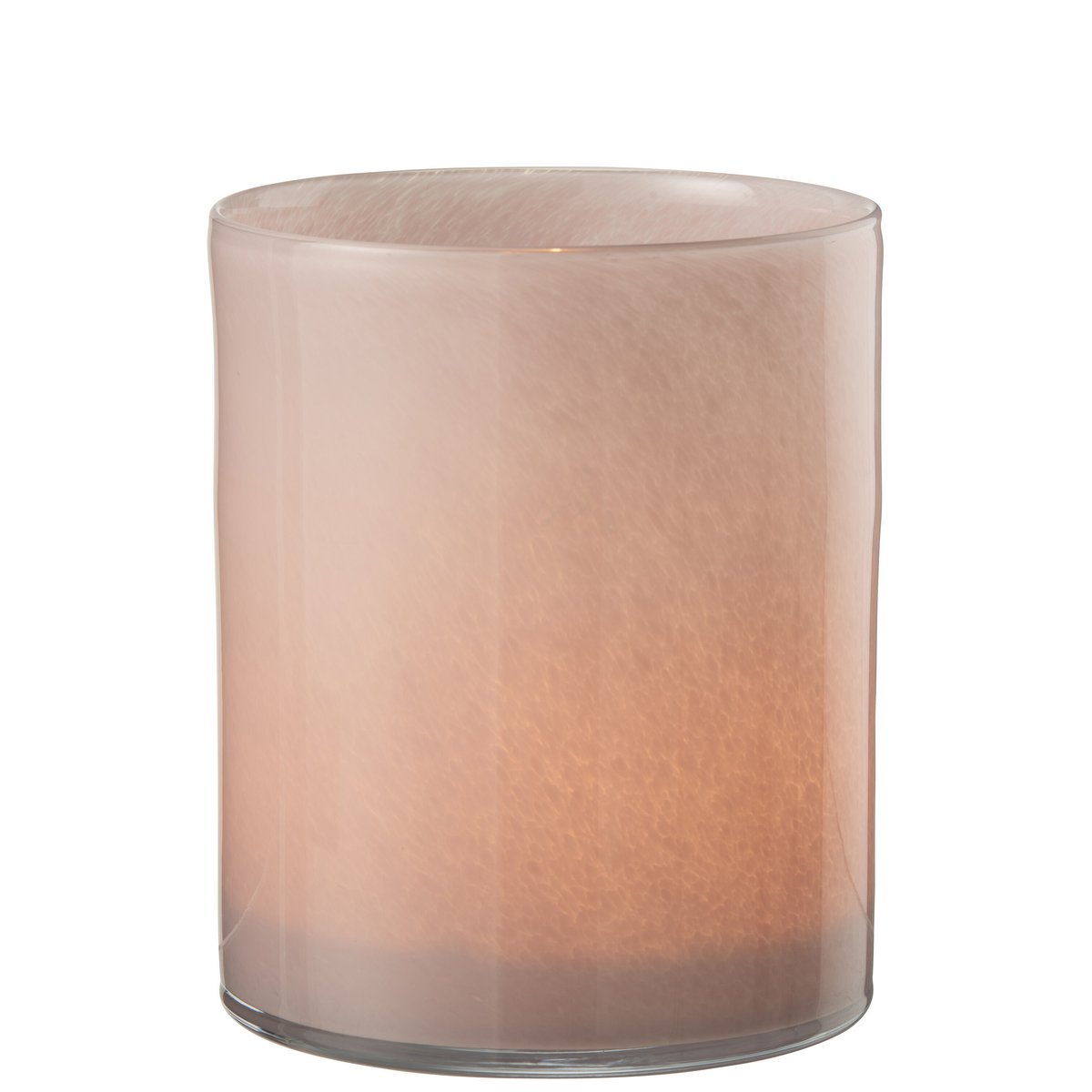 Détail du bougeoir J-Line en verre rose