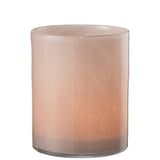 Détail du bougeoir J-Line en verre rose