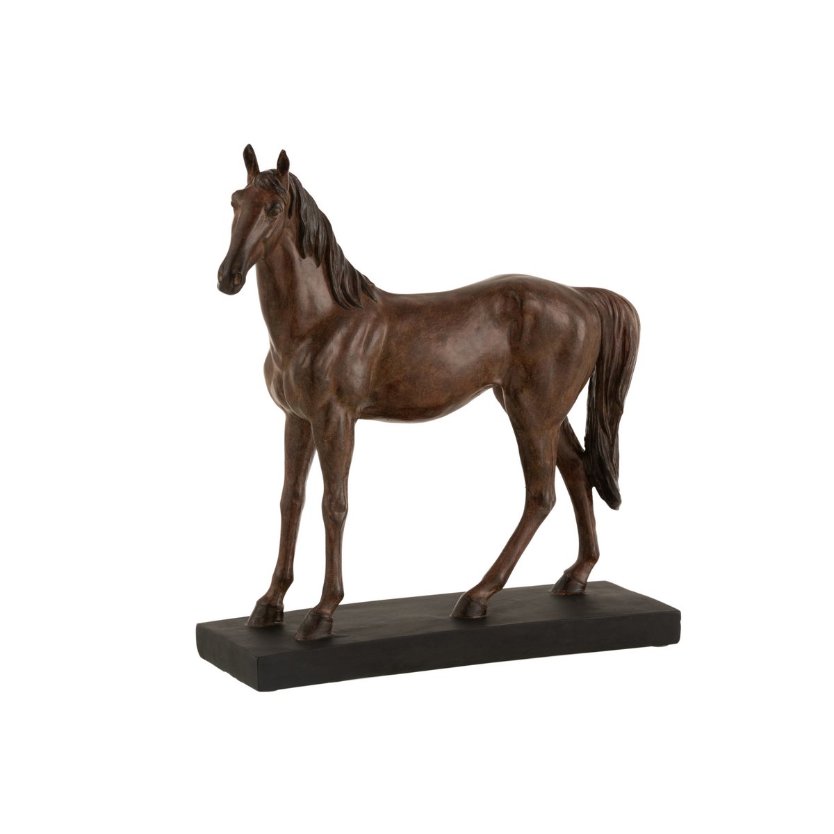 Décoration Cheval en Polyresine Marron - Vue latérale