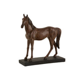 Décoration Cheval en Polyresine Marron - Vue latérale