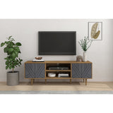 Lowboard avec téléviseur et décoration
