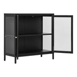Zoom sur la finition en acier noir de l'Armoire Dalby