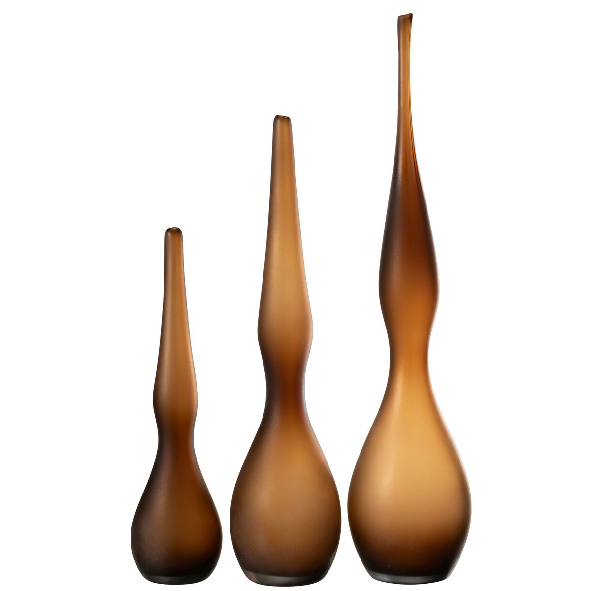 Vase Yoko flûte courbée en verre marron - vue 1