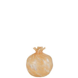 Vase Melissa en verre beige de J-Line, vue latérale montrant la forme et la couleur