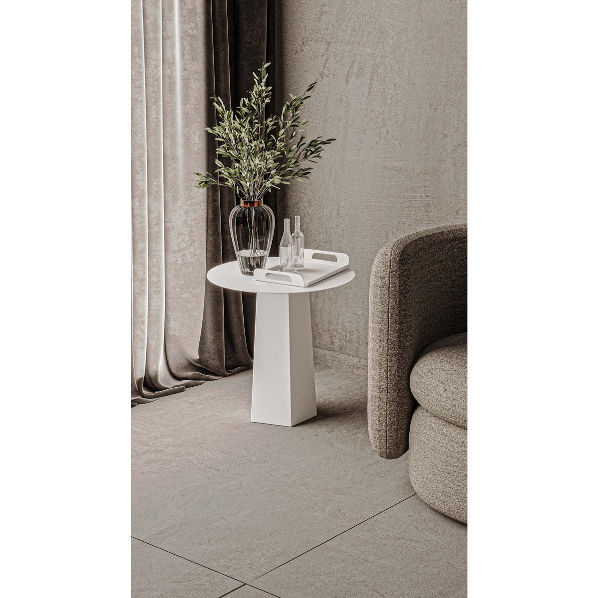 Vue rapprochée de la finition blanche de la table Charme Blanc