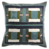 Coussin brodé Taho Vert de gris 45 x 45