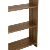 Vue latérale de la bibliothèque J-Line en bois recyclé